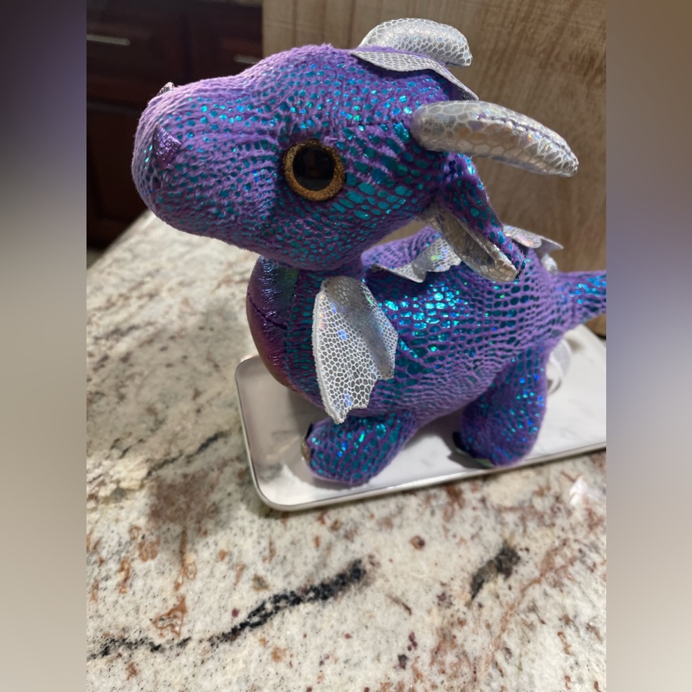 Stuffed Animal Plush Doll Dragon Iridescent Used